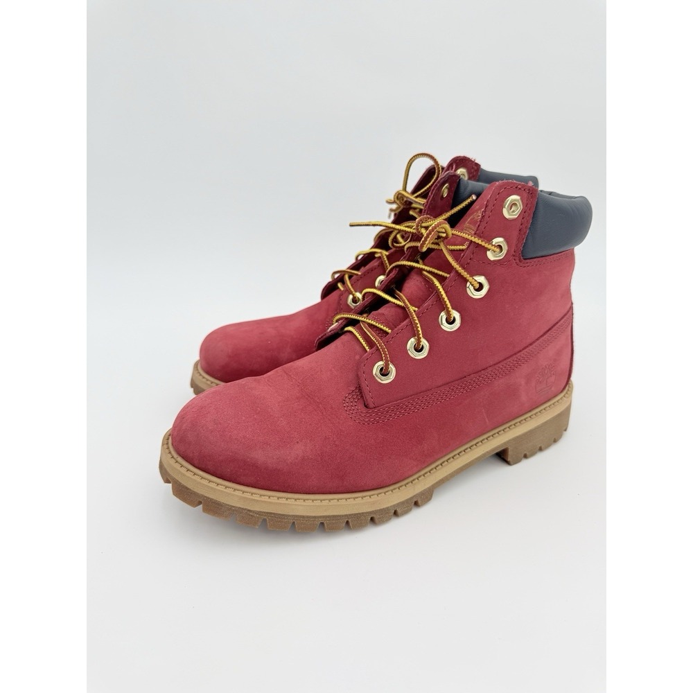 Timberland RARE Youth Red Leather Boot size 6.5 - Picture 7 of 12